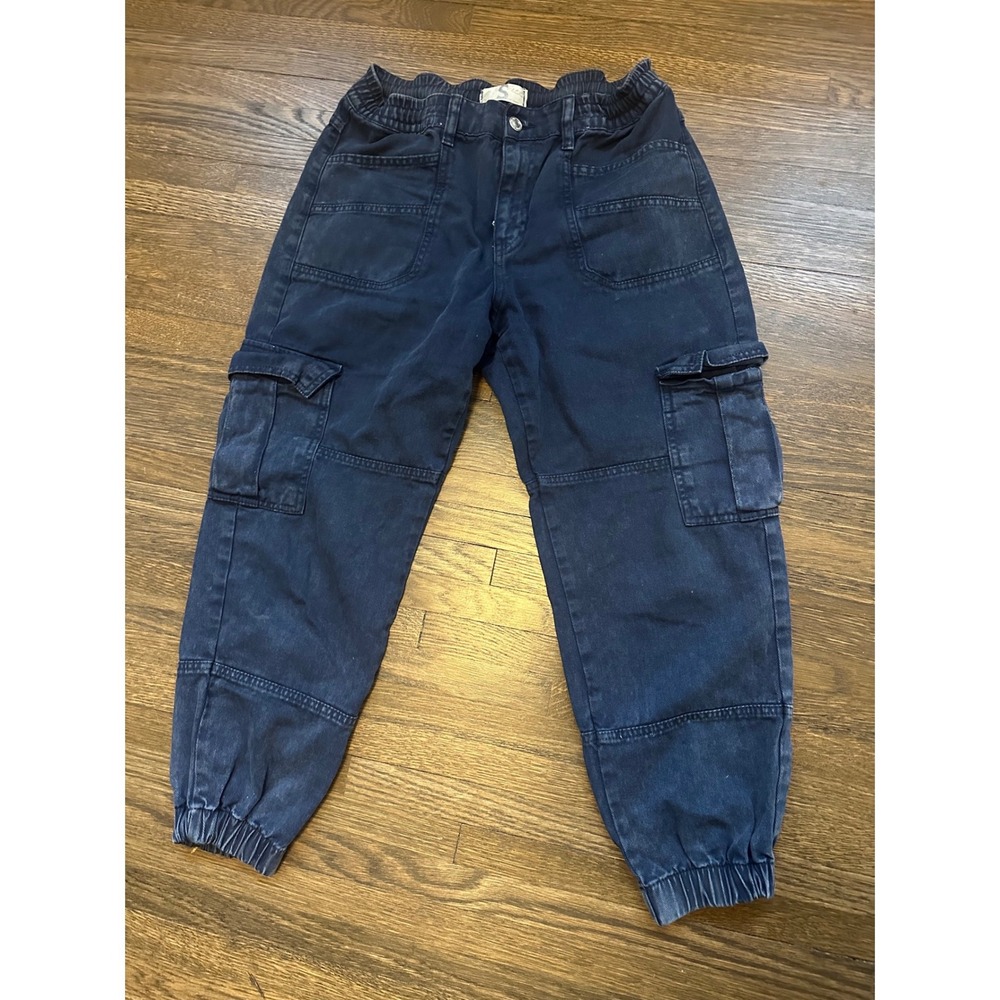 We The Free Free People Cargo Jogger Pants Indigo Blue Size S Utility Pockets